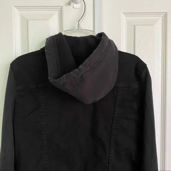 Levi’s Black Denim Hooded Trucker Jacket Size M - Picture 7 of 11